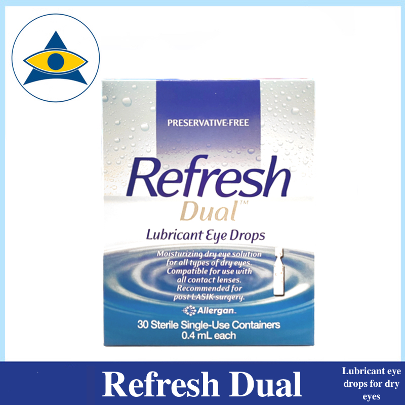 refresh dual 30 vials lubricant artificial tears dry eyes dryness contact lens tampines admiralty optical copy