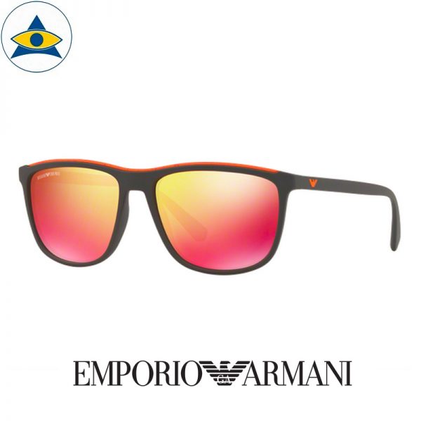 emporio armani 4109 5640:6G Dark Grey-Orange with Red mirror s58-17 $298 0 tampines optical admiralty optical