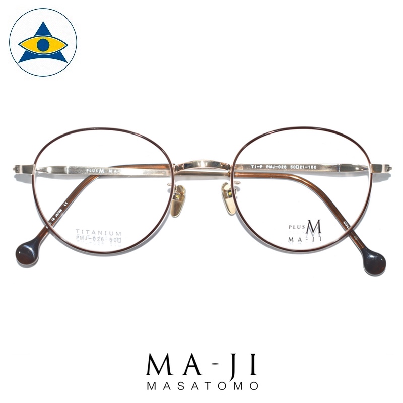 Maji Masatomo Plus M PMJ 026 C2 Brown-Gold s50-21 $218 1 eyewear frame tampines admiralty optical