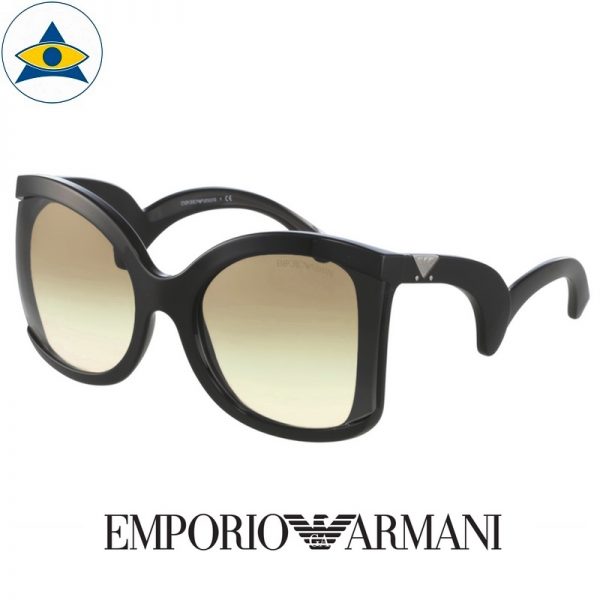 emporio armani sunglass 4083 5017:8e black with light brown 2 tone s5921 338 2
