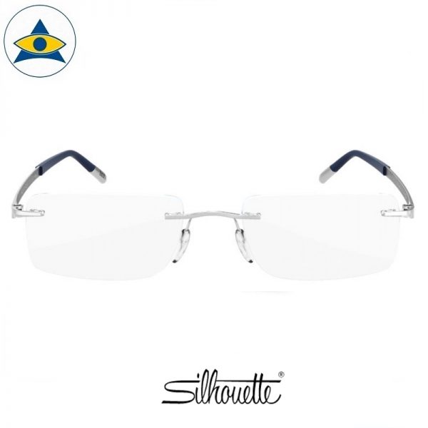 Silhouette eyewear 5528 Prestige Rimless 7001 Rhodium-Navy s54-17 $838 1