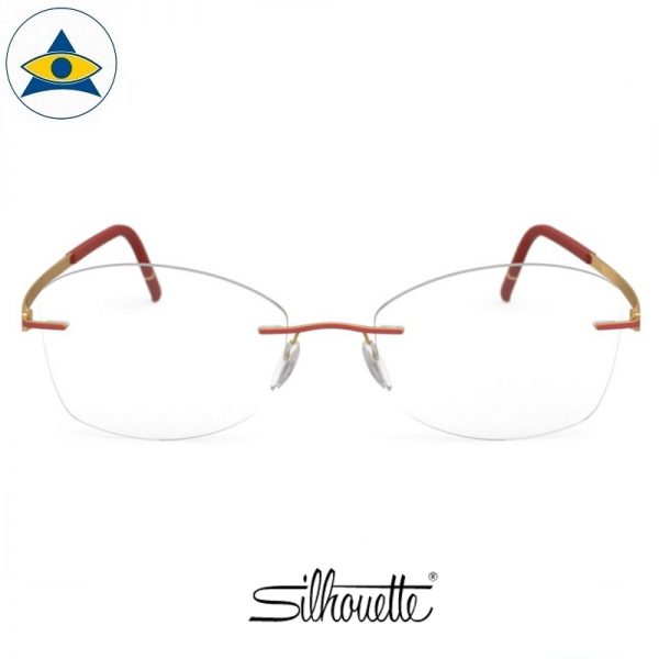 Silhouette eyewear 5529 Momentum Rimless 3021 Gold-Siena Red s5317 $518 1