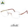 Silhouette eyewear 5529 Momentum Rimless 3021 Gold-Siena Red s5317 $518 2