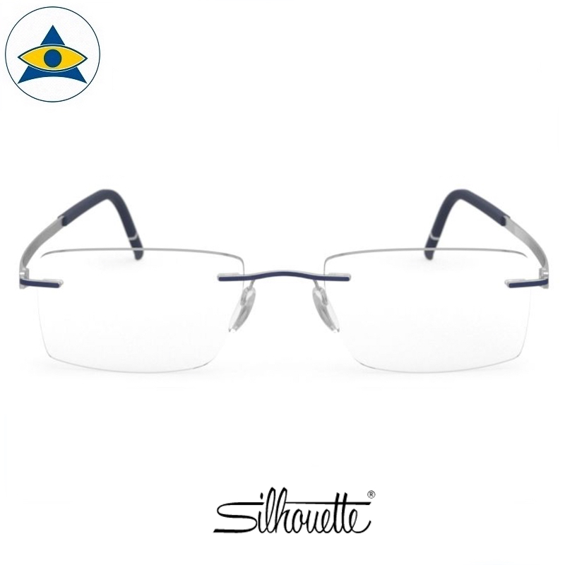Silhouette eyewear 5529 Momentum Rimless 4511 Silver-Pacific Blue s5219 $518 1