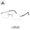 Silhouette eyewear 5529 Momentum Rimless 4511 Silver-Pacific Blue s5219 $518 2