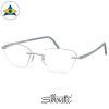 Silhouette eyewear 5529 Momentum Rimless 5011 Silver-Azure Blue s5317 $518 2