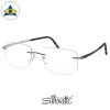 Silhouette eyewear 5529 Momentum Rimless 9011 Titanium-Iceland Black s5419 $518 2