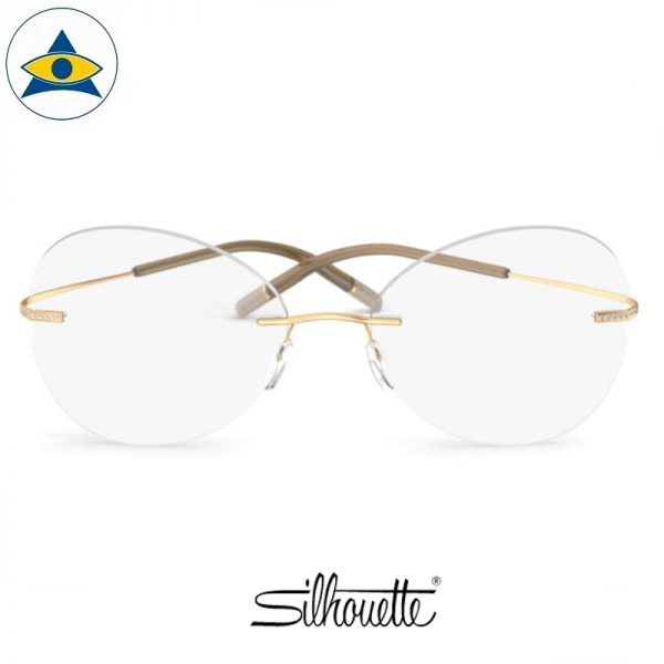 Silhouette eyewear 5538 TMA Rimless 7521 Gold Crystal s5417 $648 1