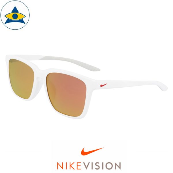 Nike Sunglass DC 7446 RHYME AF M 900 Matte White-Red w Red Mirror s56-18 178 Tampines Optical Admiralty Optical 1