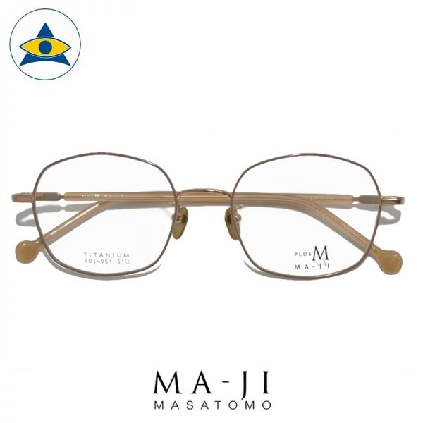Maji Masatomo Plus M PMJ 051 C2 Cream Rose Gold s51-19 $218 1 eyewear frame tampines admiralty optical