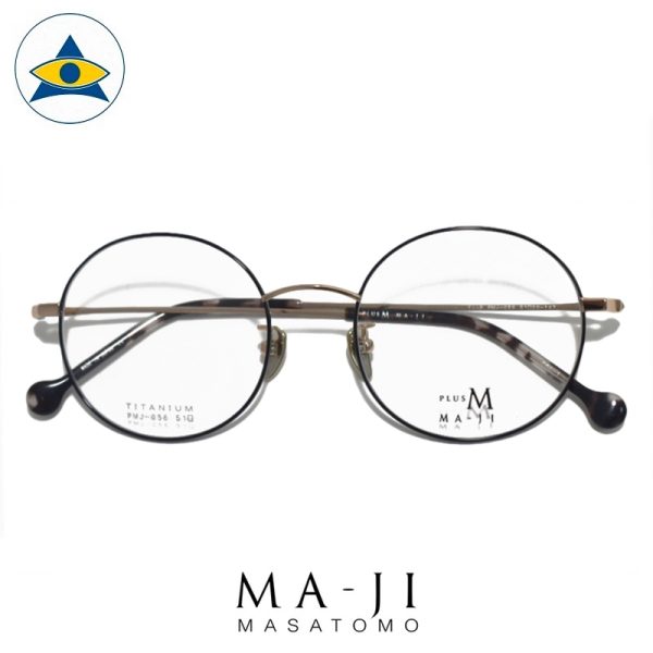 Maji Masatomo Plus M PMJ 056 C1 Black Rose Gold s51-20 $218 1 eyewear frame tampines admiralty optical