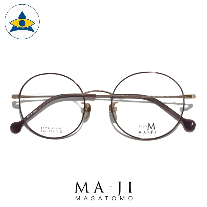 Maji Masatomo Plus M PMJ 056 C2 Brown Rose Gold s51-20 $218 1 eyewear frame tampines admiralty optical