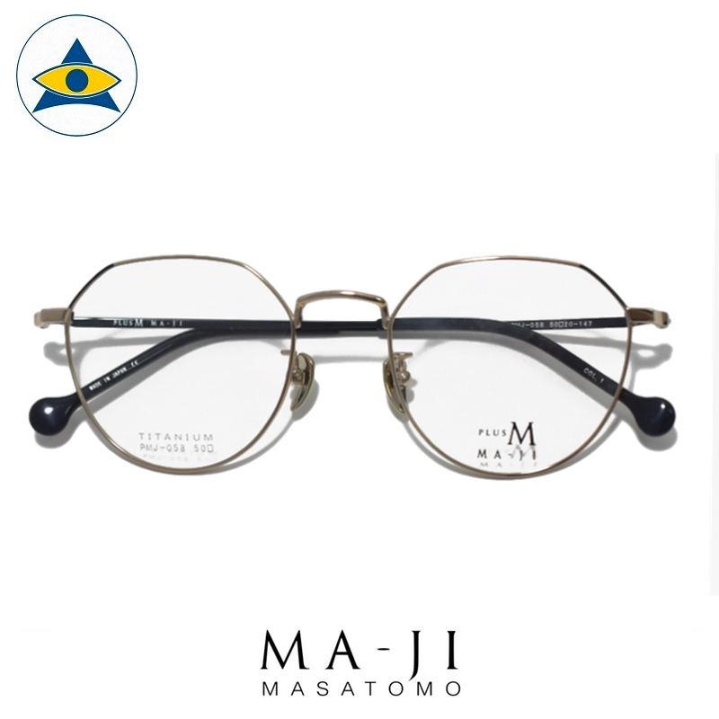 Maji Masatomo Plus M PMJ 058 C1 Black Silver s50-20 $218 1 eyewear frame tampines admiralty optical