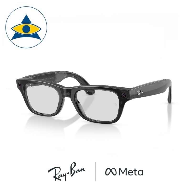 RAYBAN-META-AI-BLAYZER-RW7001-8526-50-19-TRANSPARENT-GREY-w-DEMO-LENS-s50-19-Smart-Glasses-Tampines-Admiralty-Optical-1 Ray-Ban Meta Blayzer Optics (Gen 2)